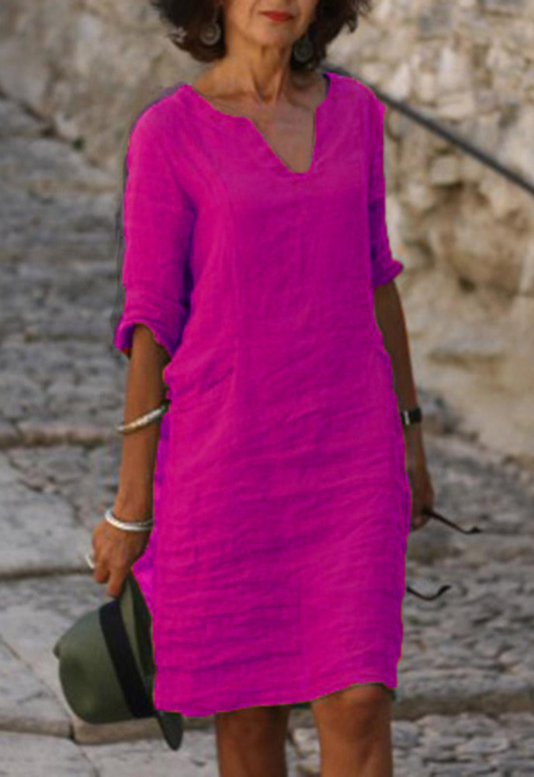 Women's Sleek V-Neck Dress