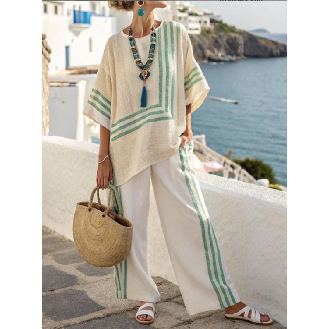 Women's Striped Two-Piece Set