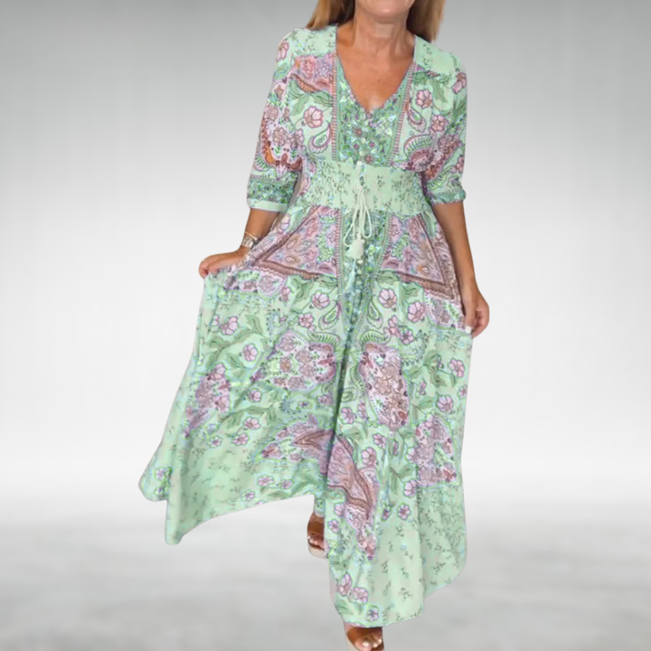 Women's Boho Flowy Draped Maxi Dress Cocktail