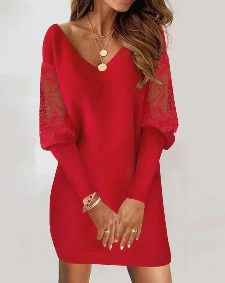 Women's Long Sleeve Patchwork Dress
