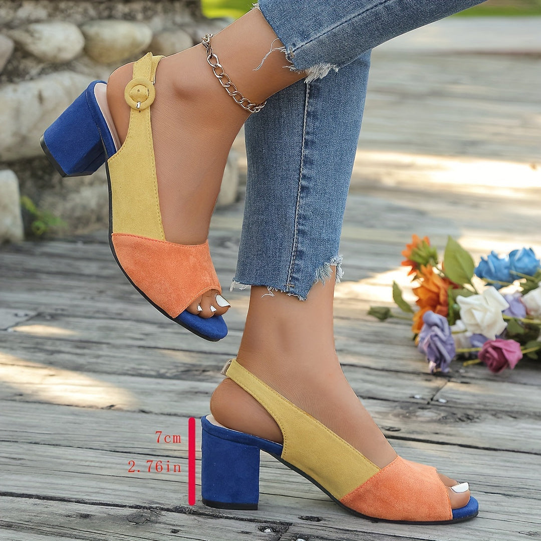 Women's Colorblock Slingback Heels