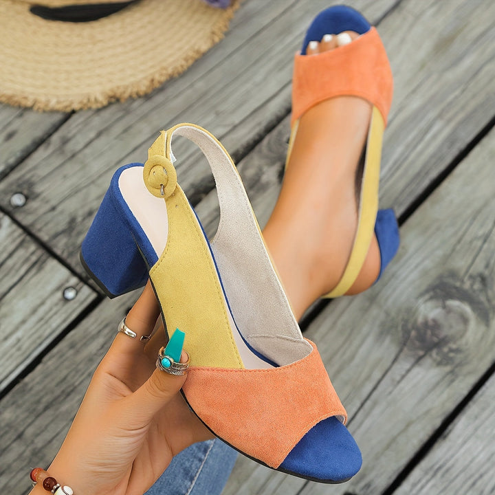 Women's Colorblock Slingback Heels