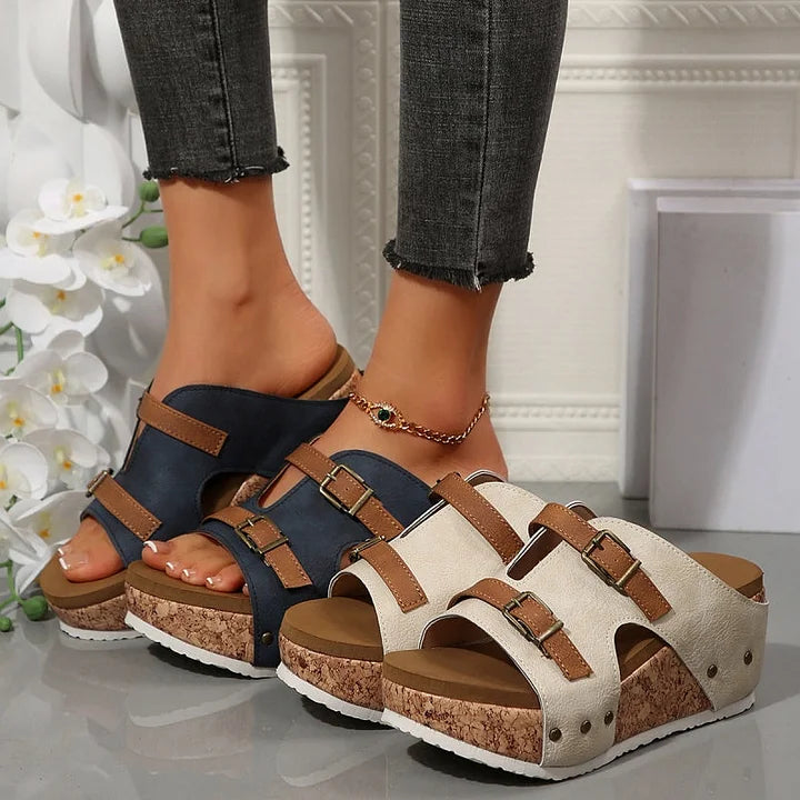Women's Fashionable Orthopedic Sandals with Platform and Wedge