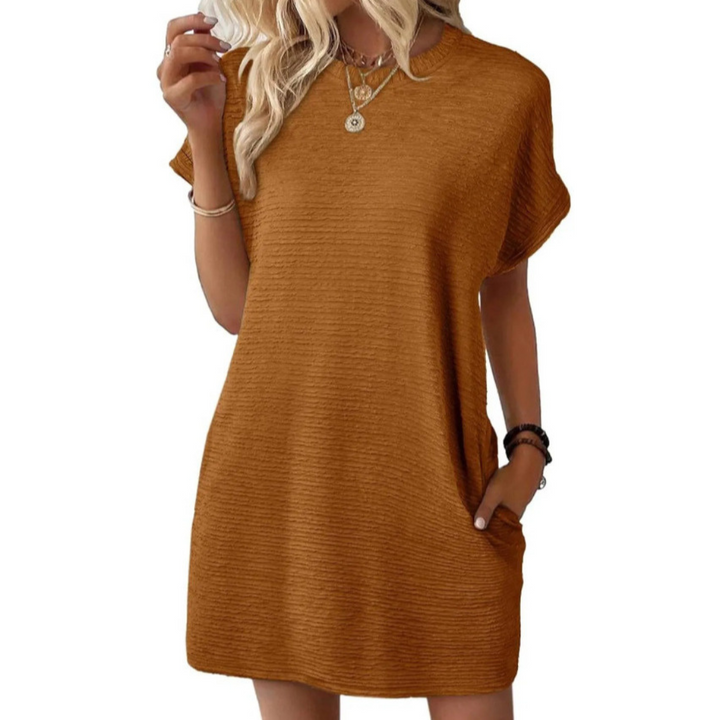 Women's  T-Shirt Dress Short Sleeve Round Neck Casual Mini Dress