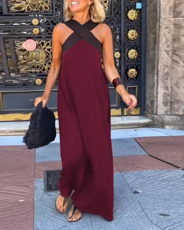 Women's Breathable Comfortable Crossed Maxi Dress