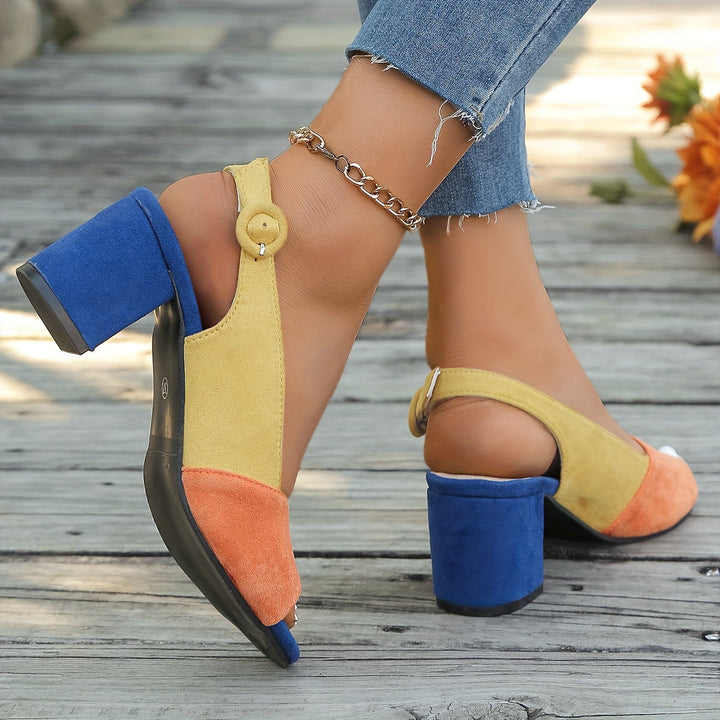 Women's Colorblock Slingback Heels