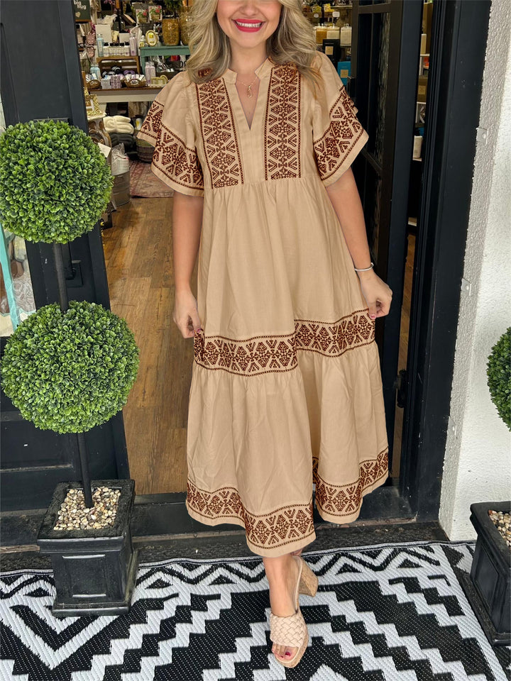 Women's Tummy Control Boho Flowy Loose Fit Dress