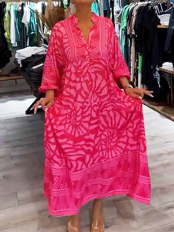 Women's V Neck Tummy Control Flowy Loose Fit Dress