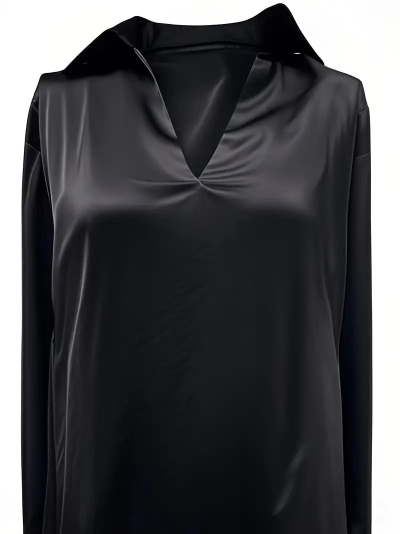 Women's Premium V-Neck Satin Blouse
