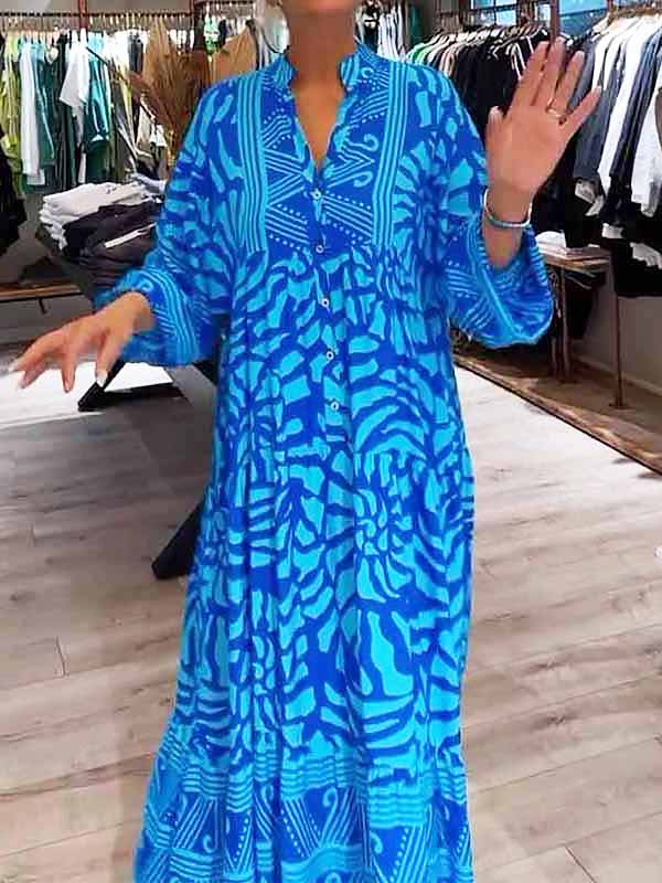 Women's V Neck Tummy Control Flowy Loose Fit Dress