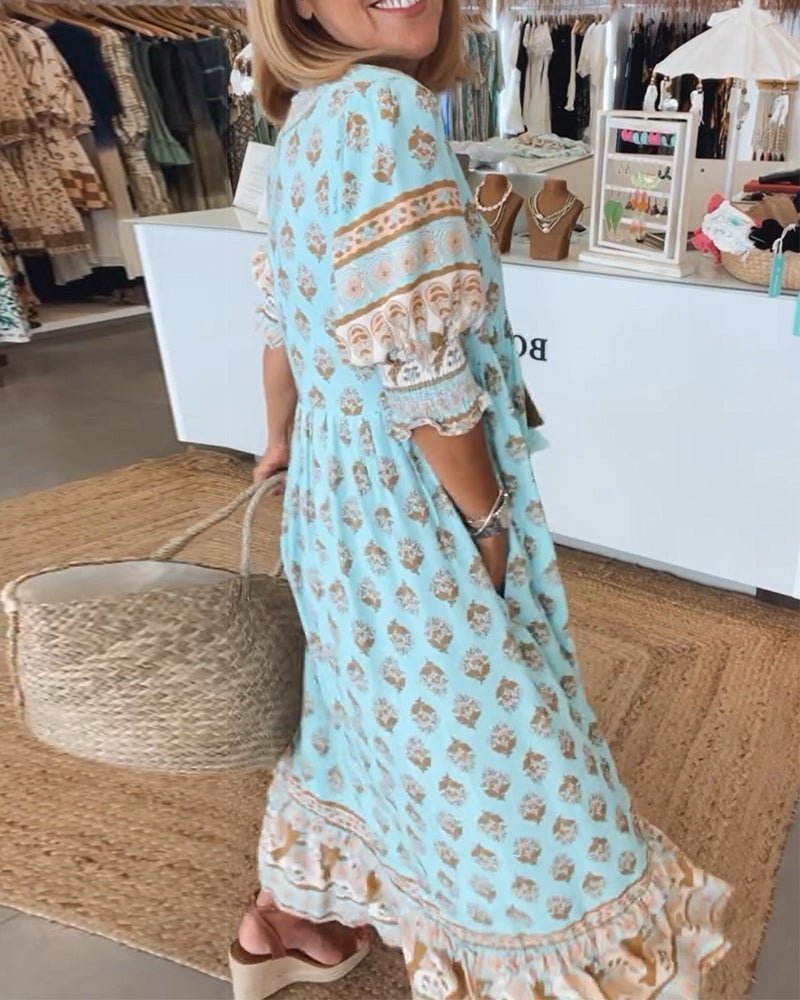 Women's Chic Floral V-Neck Dress