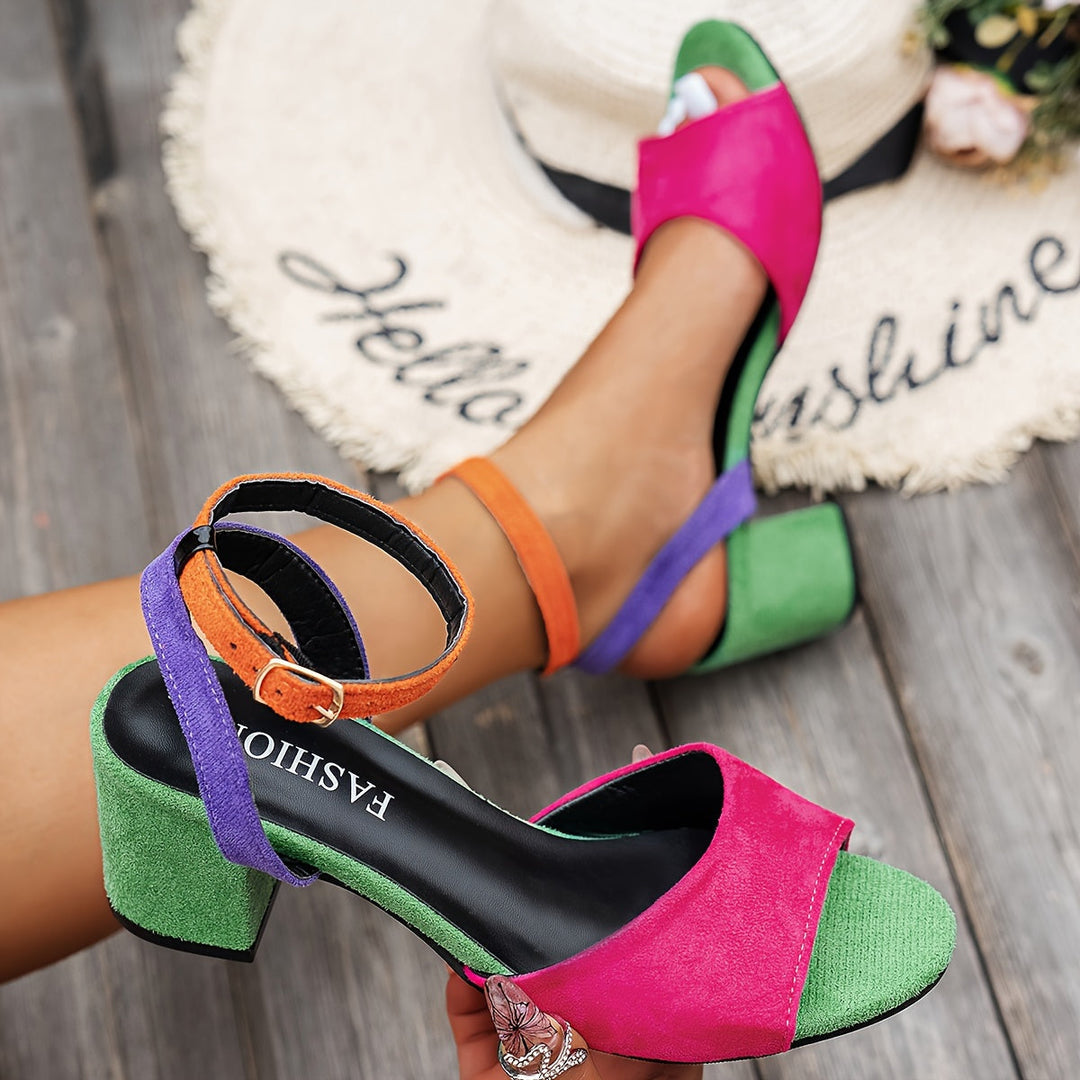 Women's Colorblock Slingback Heels