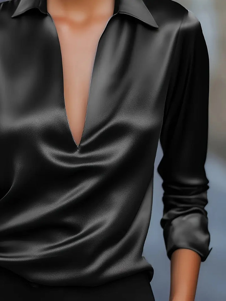 Women's Premium V-Neck Satin Blouse