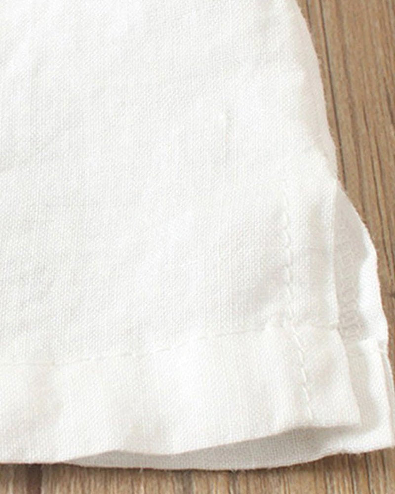 Women's Linen Button Front Short Sleeve Top Relaxed Fit