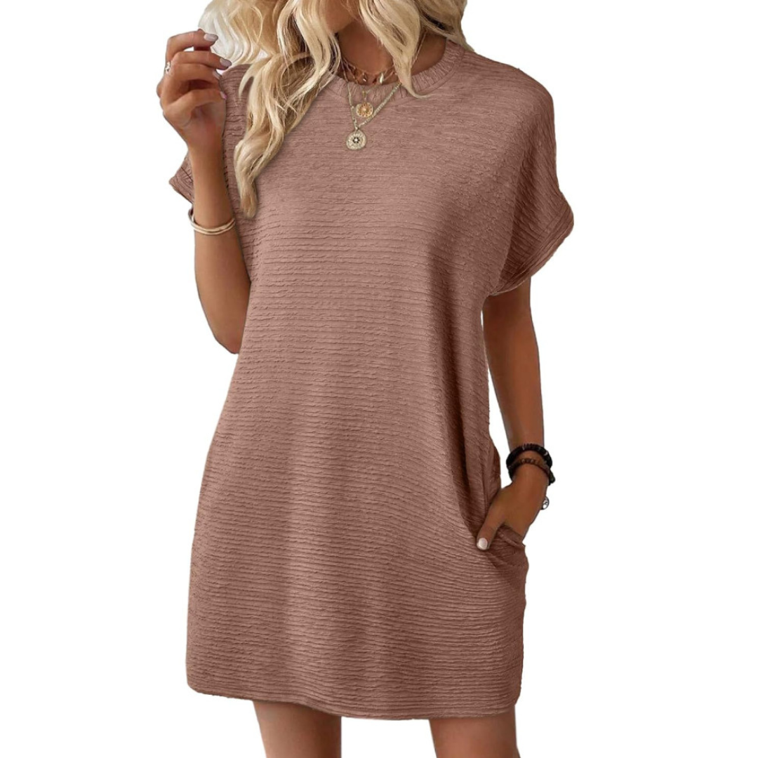 Women's  T-Shirt Dress Short Sleeve Round Neck Casual Mini Dress