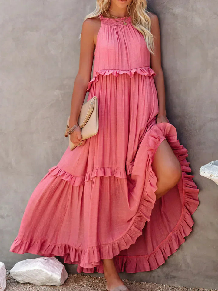 Women's Elegant Sleeveless Dress with Ruffles