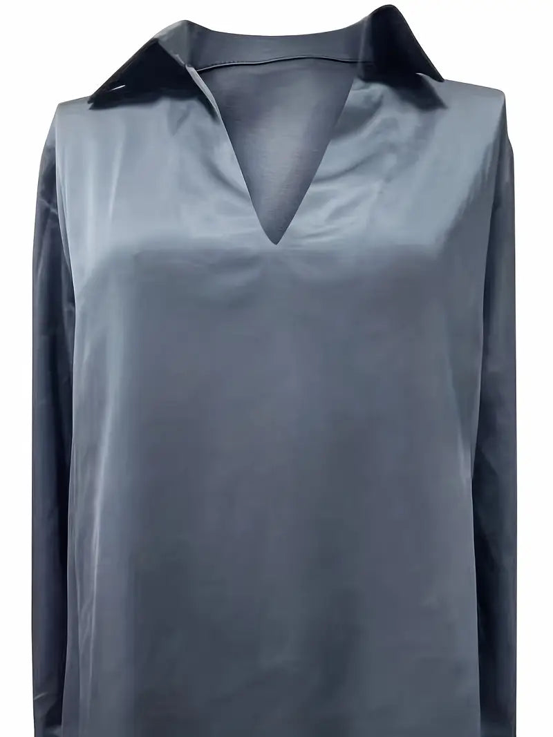 Women's Premium V-Neck Satin Blouse