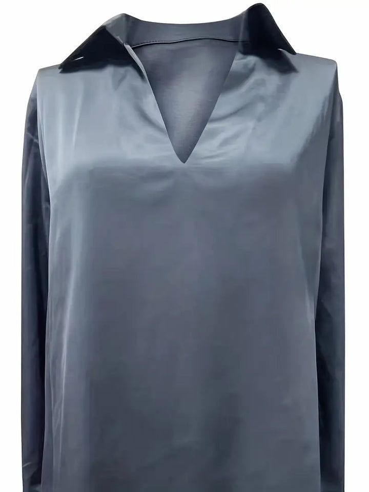 Women's Premium V-Neck Satin Blouse