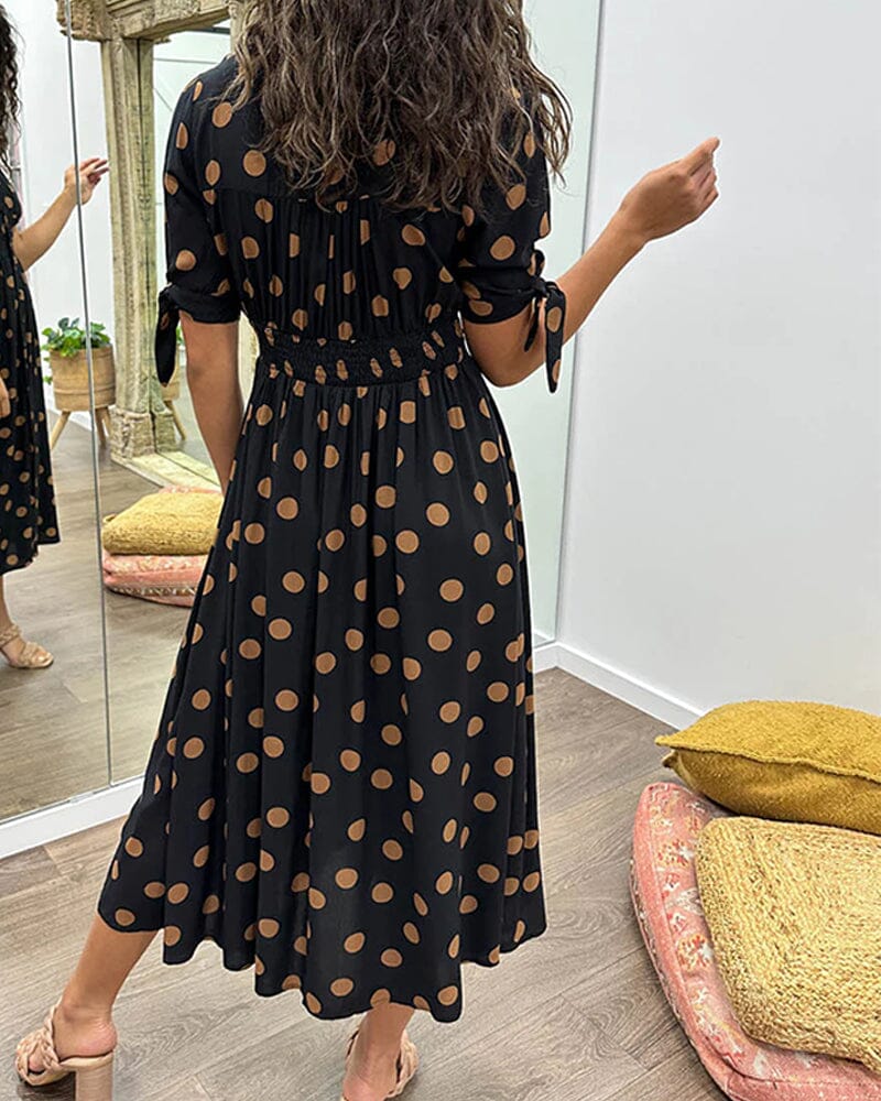 Women's Polka Dots V-Neck Dress