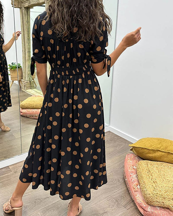 Women's Polka Dots V-Neck Dress