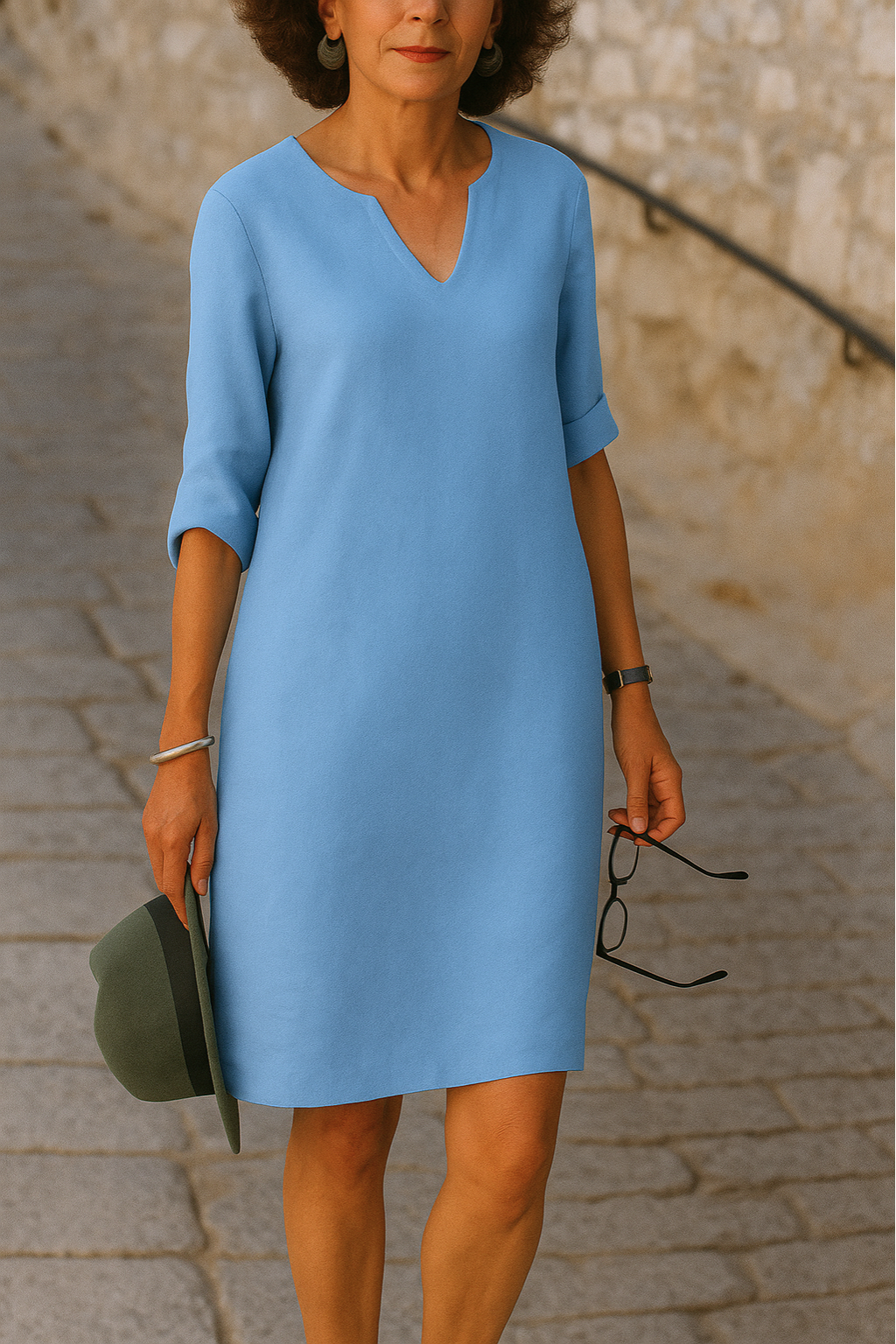 Women's Sleek V-Neck Dress