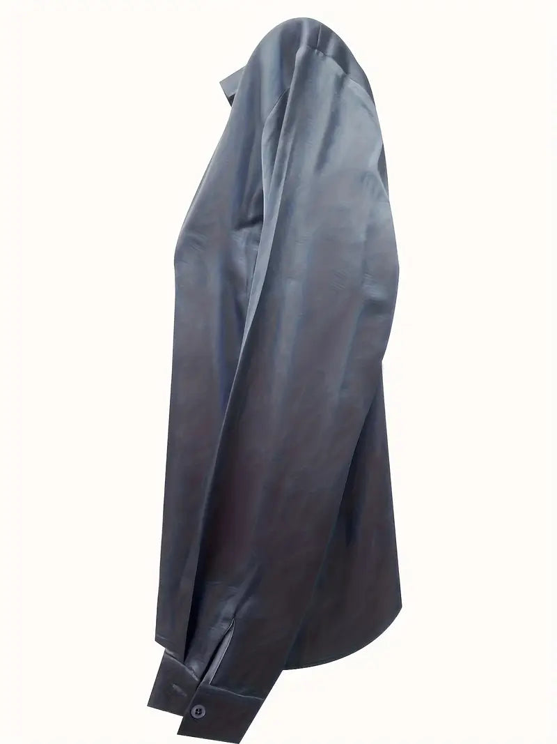 Women's Premium V-Neck Satin Blouse