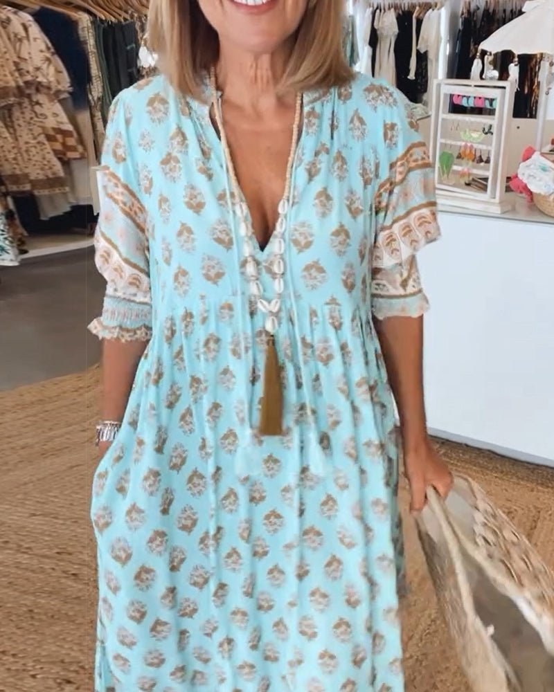 Women's Chic Floral V-Neck Dress