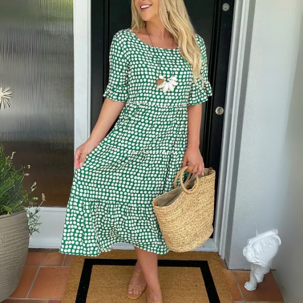 Women's Relaxed Tiered Midi Dress