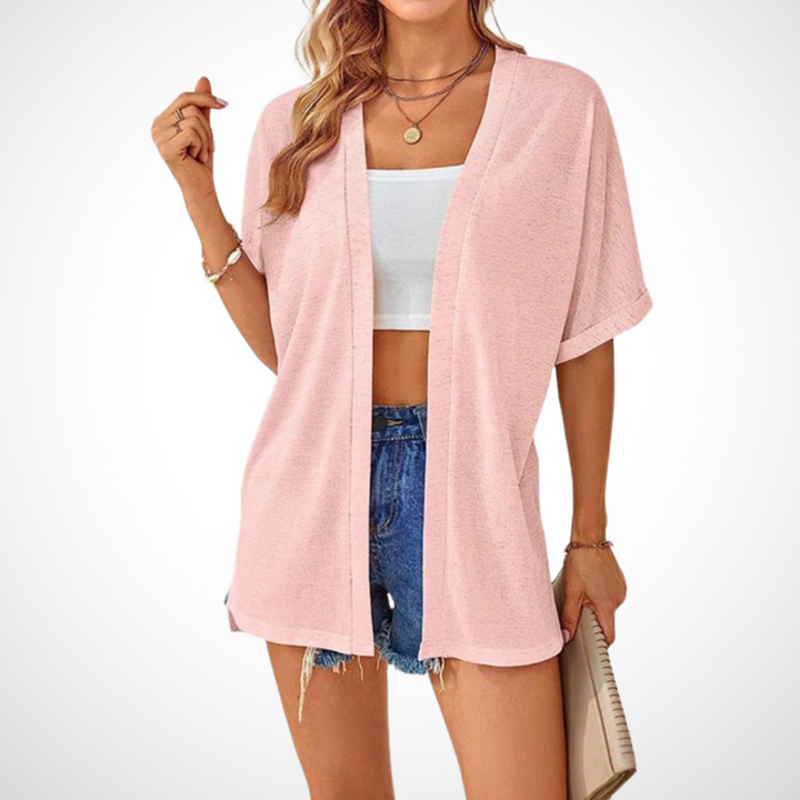 Women's Stylish Flowy Short Sleeve Cardigan