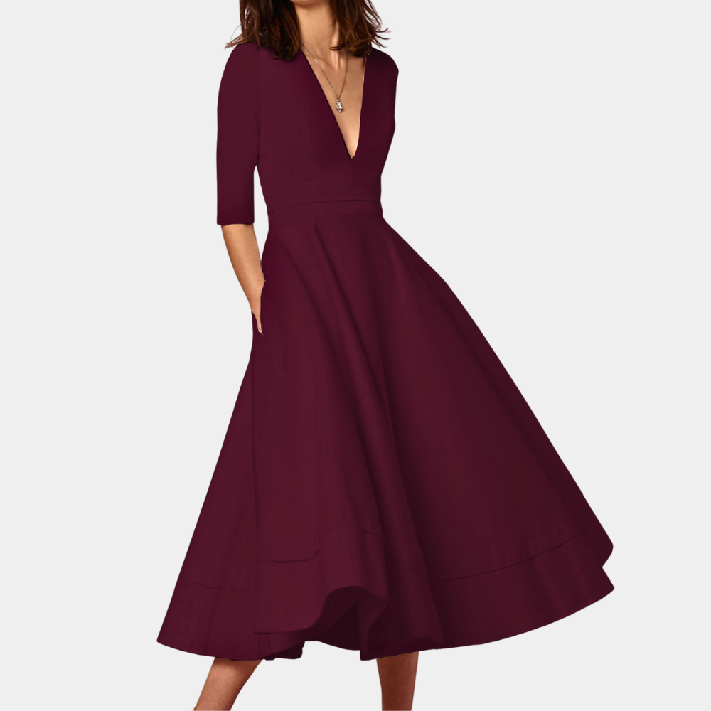 Women's A-Line Elegant Midi Dress