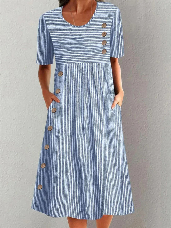 Women's Button Detail A-Line Dress