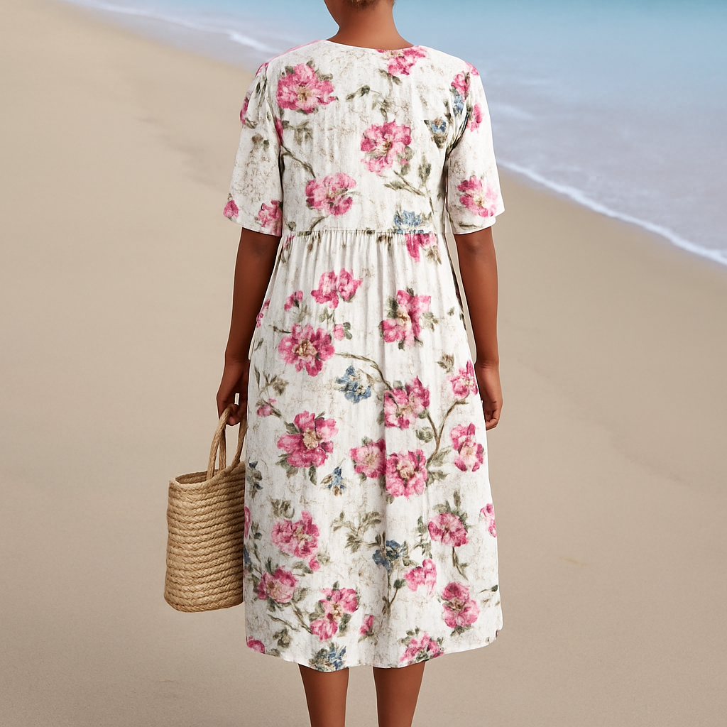 Women's Vintage-Inspired Floral Dress