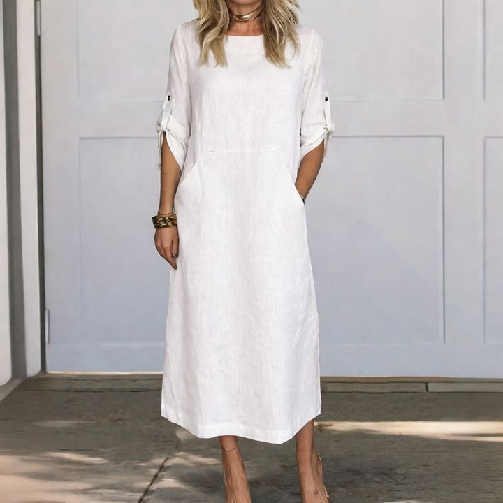 Women's A-Line Loose Fit Draped Dress Evening