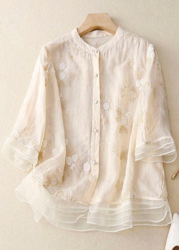 Women's Chic Blouse with Embroidered Accents