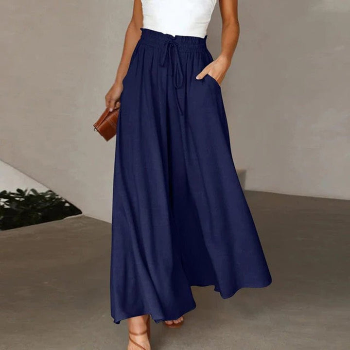 Women's High Waist Wide Leg Pants Smocked Drawstring