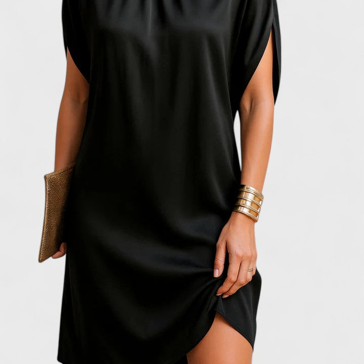 Women's Mock Neck Mini Dress Split Sleeve Going Out Dress