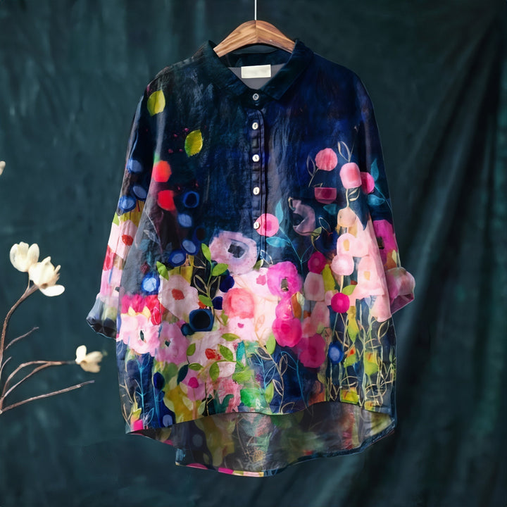 Women's Blouse with Romantic Floral Print