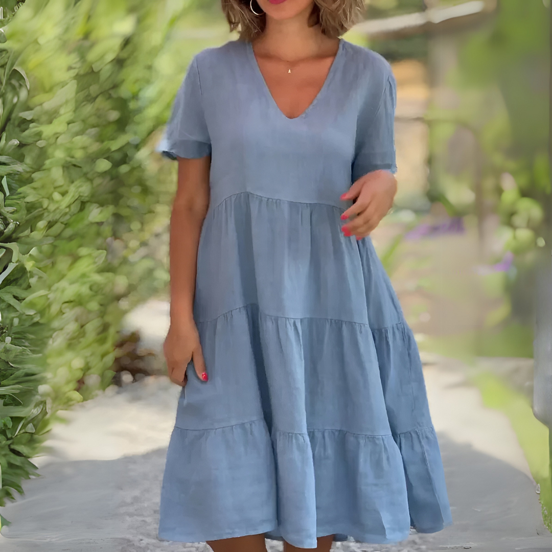 Women's Flowing V-Neck Dress