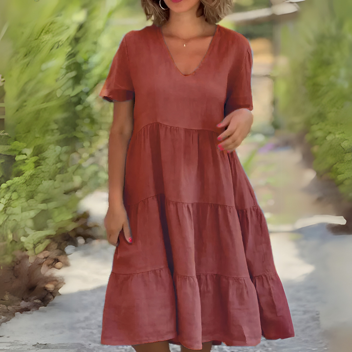 Women's Flowing V-Neck Dress