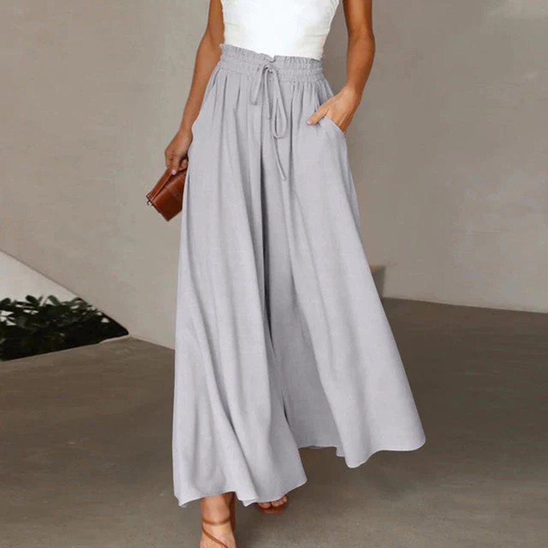 Women's High Waist Wide Leg Pants Smocked Drawstring
