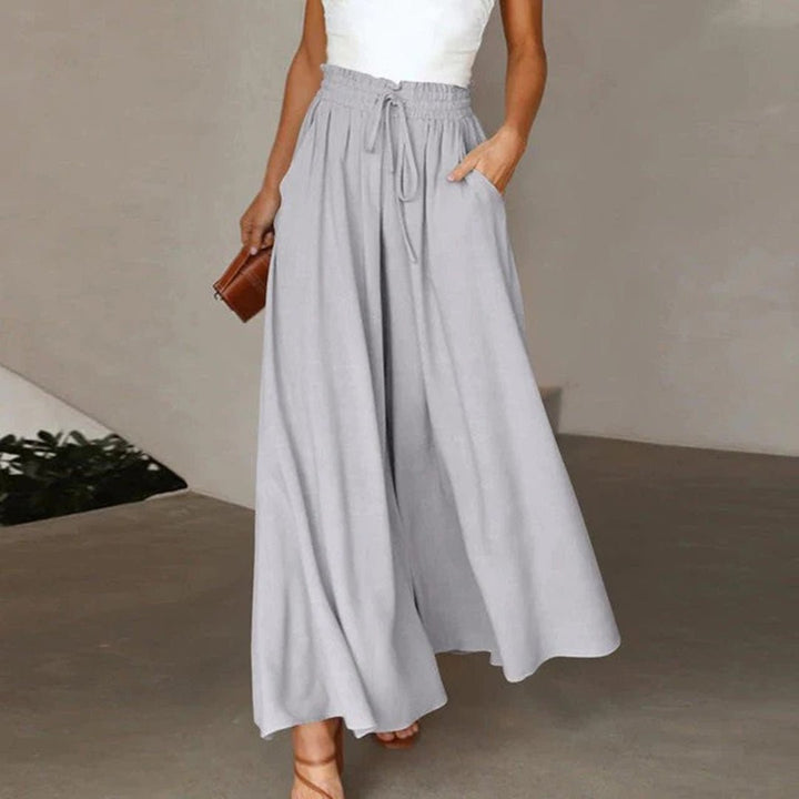 Women's High Waist Wide Leg Pants Smocked Drawstring