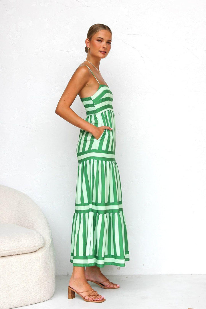 Women's Timeless Striped Midi Dress