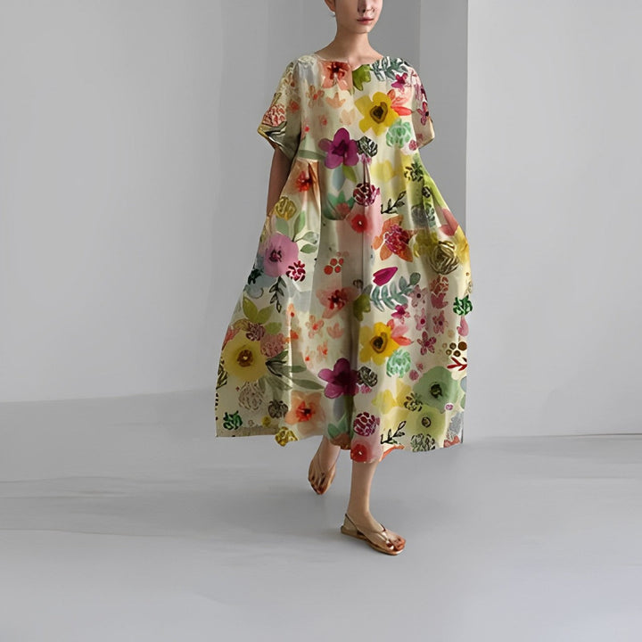 Women's Retro Big Swing Loose Maxi Dress