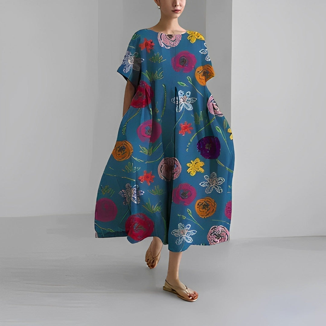 Women's Retro Big Swing Loose Maxi Dress
