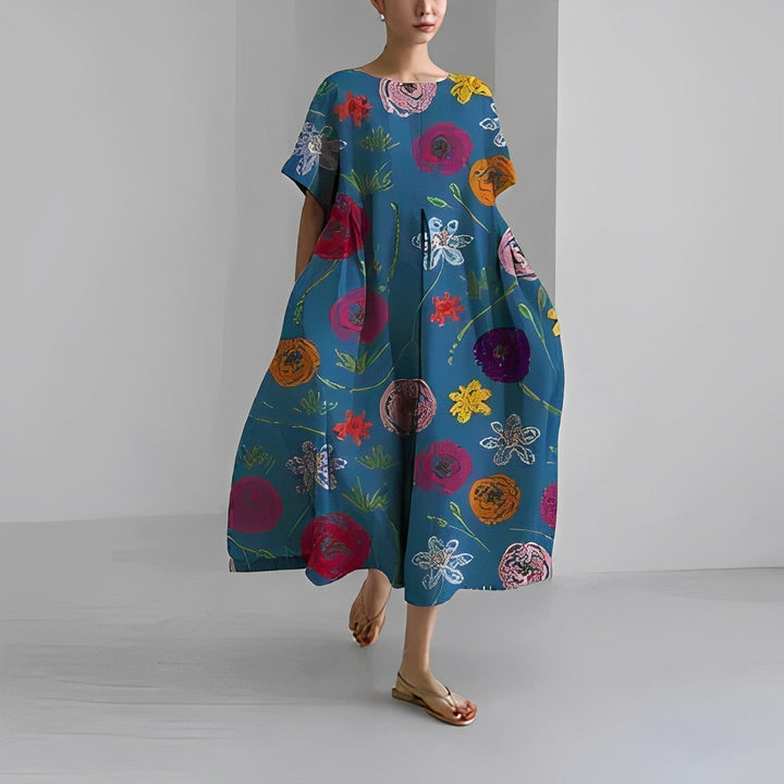 Women's Retro Big Swing Loose Maxi Dress