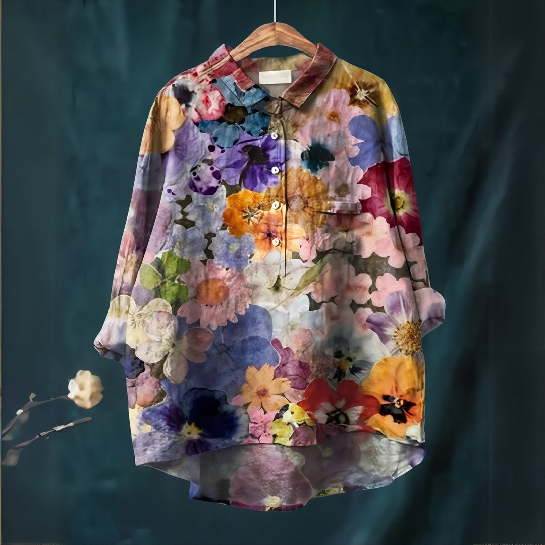 Women's Blouse with Romantic Floral Print