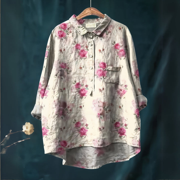 Women's Blouse with Romantic Floral Print