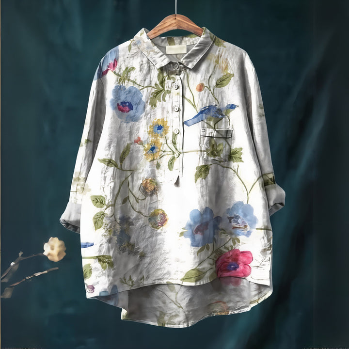 Women's Blouse with Romantic Floral Print