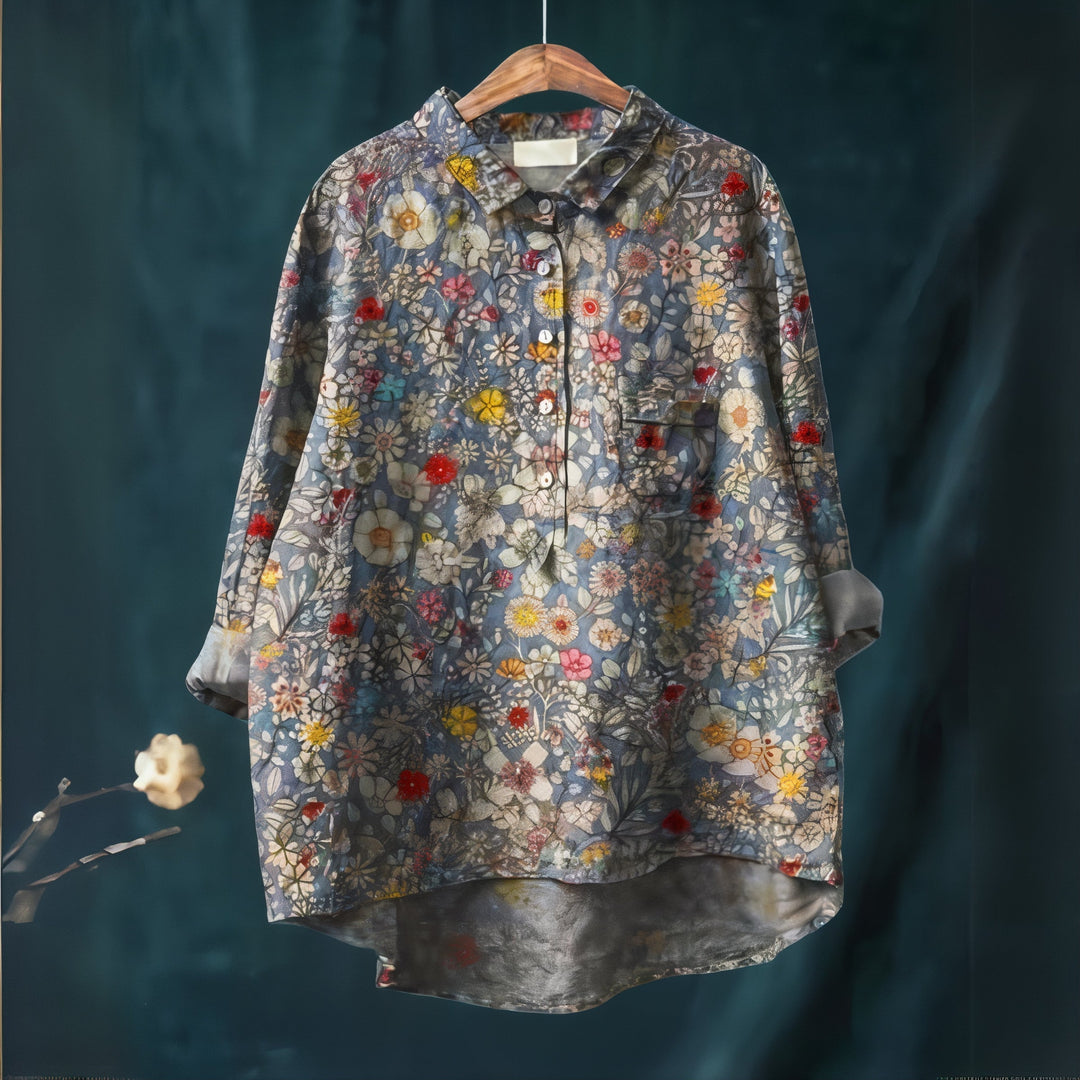 Women's Blouse with Romantic Floral Print