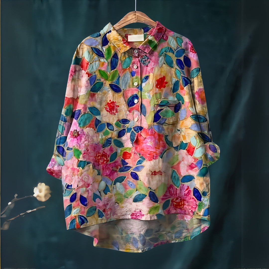 Women's Blouse with Romantic Floral Print